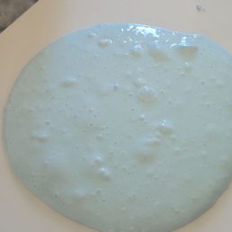 The slime we brought home. Puddle of glue. Not worth $18. I should have went to Walmart. Waste of money