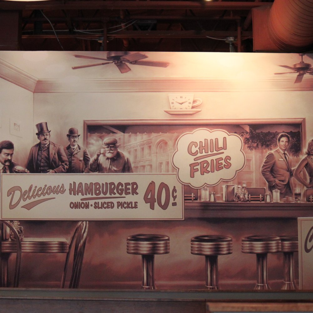 BRGR Kitchen + Bar - Don't know why, but this mural inside BRGR is fascinating! - Burgers Near Me - Prairie Village, Kansas
