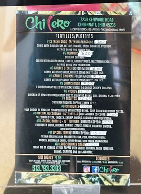 Menu photo 1 Chilero Cincinnati, OH