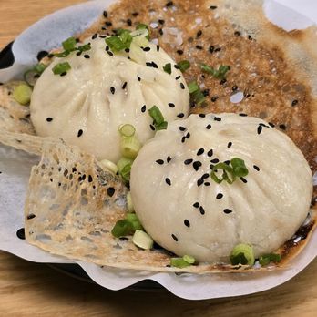 One Bite Dumpling - Nice skirts on the Pan-Fried Pork Buns - Dim Sum Near Me - Santa Clarita, California