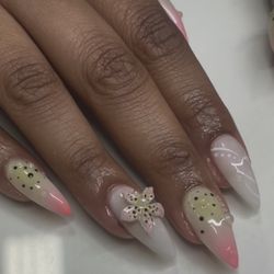Walk In OKC Hair & Nail Salon - 3D painted flower nail art