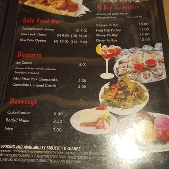 Baltimore Seafood - Inside menu - Seafood Near Me - Baltimore, Maryland