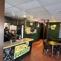 Kind burgers - Inside of restaurant. Nice guy at the register.