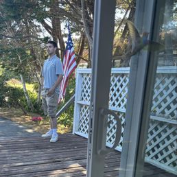 Showed up at our place this week very high pressure but very polite . Showed up at our place this week very high pressure but very polite .