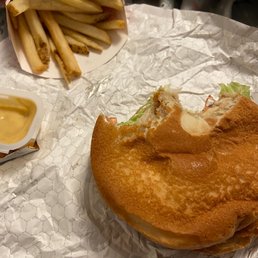 Under cooked chicken and stale Fries