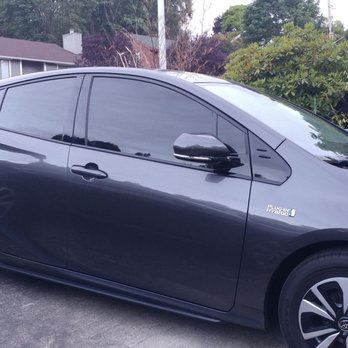 Diamond Window Tinting - Side profile of the Prius prime - Car Window Tinting Near Me - Tukwila, Washington