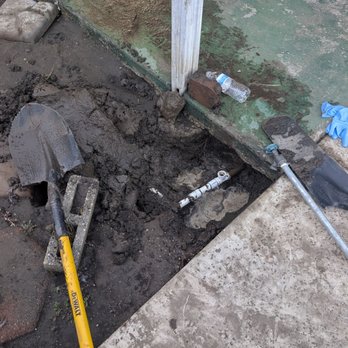 Rooter Man Plumbing - Able to expose the pipe to see where the water was broken off at the t PVC portion. - Plumbing Near Me - Los Angeles, California