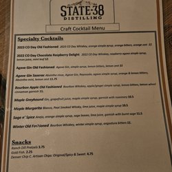 State 38 Corner Saloon - Current menu - Dec 23