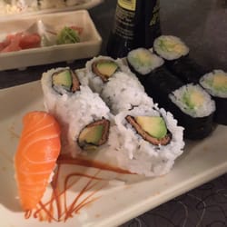 Aji Sai - Some vegetarian options (as well as my dad's raw salmon roll)