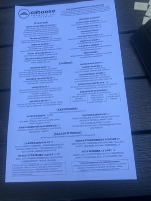 Menu photo 6 Caboose Tavern Vienna, VA