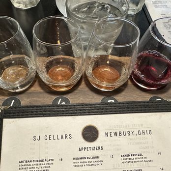 Sharon James Cellars - Wine flight - Wine Bars Near Me - Geauga, Ohio
