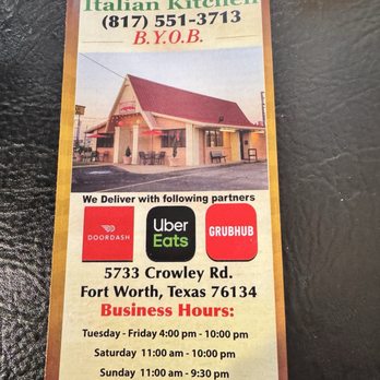 Giovanni's Italian Kitchen - Location - Italian Near Me - Fort Worth, Texas