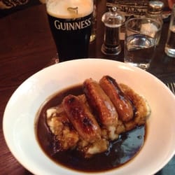 Guinness and bangers and mash