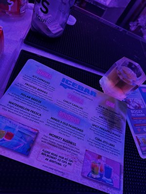 Menu photo 4 minus5 ICEBAR Las Vegas, NV Menu photo 4 minus5 ICEBAR Las Vegas, NV