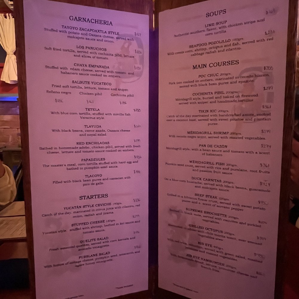 Merida Grill - Menu 3/2022. - Mexican Near Me - Puerto Vallarta, JAL