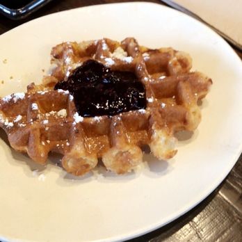 Modern Market Eatery - Pearl sugar waffle (blueberry chia jam) - Salad Near Me - Austin, Texas