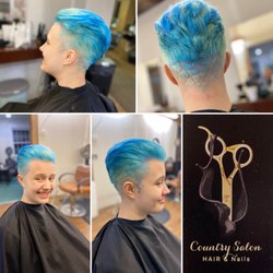 Country Salon - Young and Fun wild color with hair designs on the nape by Cassie Miller