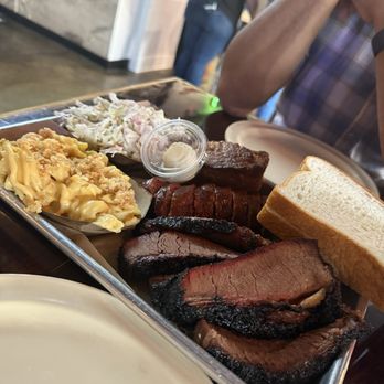 Soulbelly BBQ - 1 pound beef brisket, beef garlic link, Mac & cheese and slaw. The wife and I shared. - Barbeque Near Me - Las Vegas, Nevada
