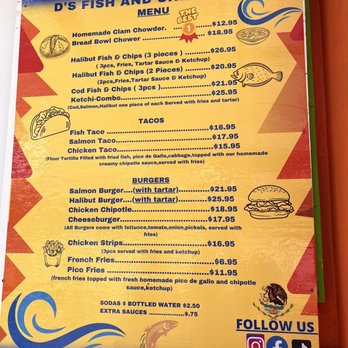 D’s Fish Shack - Menú 2023 - Fish & Chips Near Me - Ketchikan, Alaska D’s Fish Shack - Menú 2023 - Fish & Chips Near Me - Ketchikan, Alaska