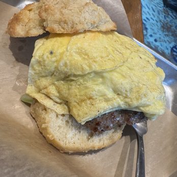 District Donuts Sliders & Brew - Scrambled Egg & Cheese Biscuit + Turkey Sausage Patty - Donuts Near Me - New Orleans, Louisiana District Donuts Sliders & Brew - Scrambled Egg & Cheese Biscuit + Turkey Sausage Patty - Donuts Near Me - New Orleans, Louisiana