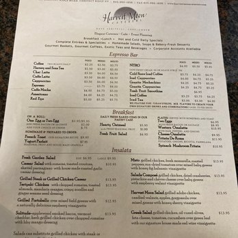 Harvest Moon Caterers - Menu as of 2/2023 - Cafes Near Me - Chestnut Ridge, New York