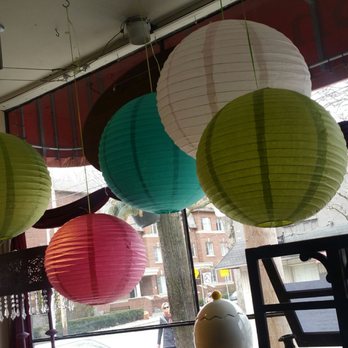 Belgian Chocolate Shop - colorful paper lanterns hanging from the ceiling - Chocolatiers & Shops Near Me - Toronto, Ontario