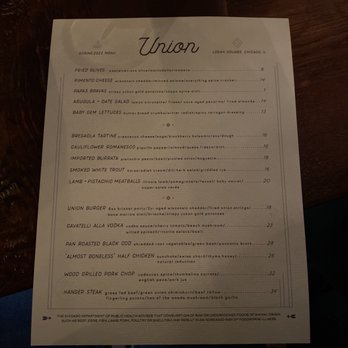 Union - New American Near Me - Chicago, Illinois