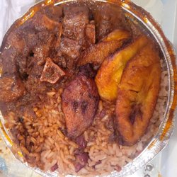 Caribbean Sunshine Restaurant - Oxtail Plantains Rice and Peas