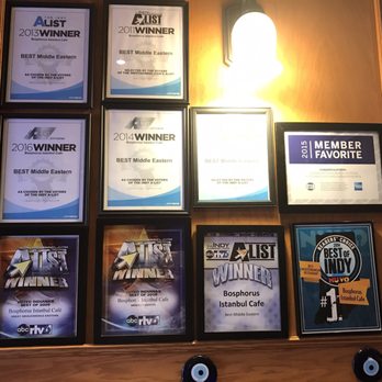 Bosphorus Cafe - Their apparent awards, that seem to have held up to standards this evening! Unfortunately! - Turkish Near Me - Indianapolis, Indiana Bosphorus Cafe - Their apparent awards, that seem to have held up to standards this evening! Unfortunately! - Turkish Near Me - Indianapolis, Indiana
