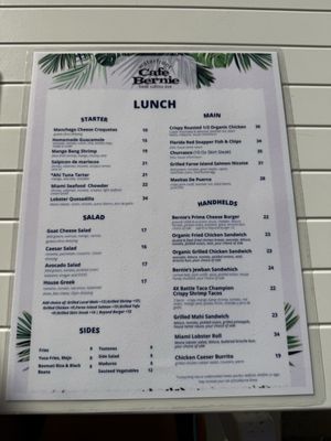 Menu photo 1 Cafe Bernie Miami Beach, FL