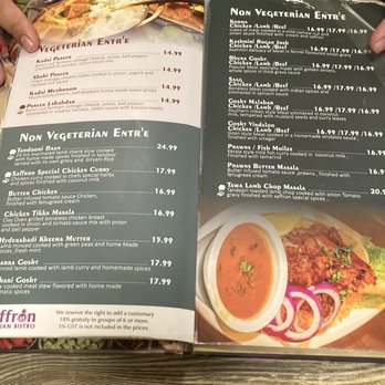 Saffron Indian Bistro - Menu - Indian Near Me - Banff, Alberta