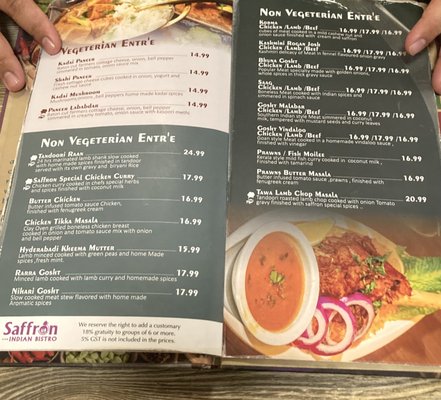 Menu photo 6 Saffron Indian Bistro Banff, AB