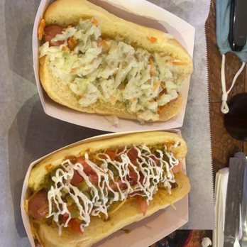 Dirty Dogz - O'Fallon - The Dirty Dog and red hot riplet dog with coleslaw added - Hot Dogs Near Me - O'Fallon, Missouri Dirty Dogz - O'Fallon - The Dirty Dog and red hot riplet dog with coleslaw added - Hot Dogs Near Me - O'Fallon, Missouri