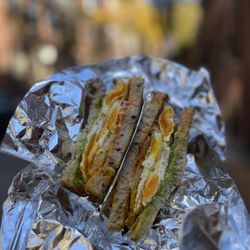 Mike & Patty's - Bay Village - Fancy Sandwich (~$11) with hash brown