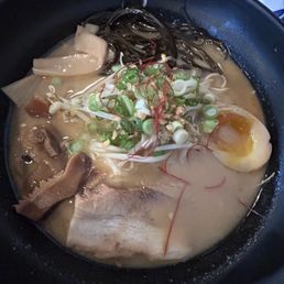 as a rich, slightly spicy, flavor. Noodles have a nice chew, and generous toppings. as a rich, slightly spicy, flavor. Noodles have a nice chew, and generous toppings.