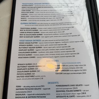 Saffron Kitchen - The menu as of February 2026 - Mediterranean Near Me - Oakland, California