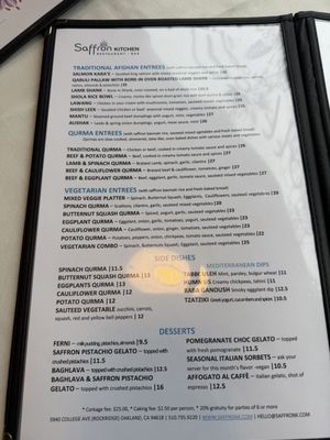 Menu photo 2 Saffron Kitchen Oakland, CA