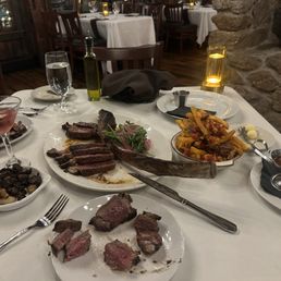 Tomahawk steak with sides Tomahawk steak with sides