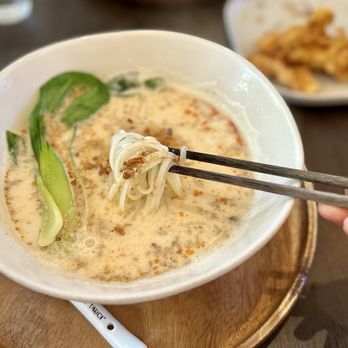 Rin-Tei - Soymilk tan tan pho, it's flavourful but not heavy at all. - Asian Fusion Near Me - San Mateo, California Rin-Tei - Soymilk tan tan pho, it's flavourful but not heavy at all. - Asian Fusion Near Me - San Mateo, California