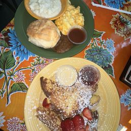 Stuffed French Toast Breakfast with a vegetarian sausage. Stuffed French Toast Breakfast with a vegetarian sausage.