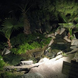 Coachella Valley Events Center - A small waterfall and "river" running past the sombrero wearing hombre