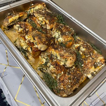 Premium Palate Catering - Stiffen chicken with spinach, cream cheese and Smoked Gouda Cheese - Caterers Near Me