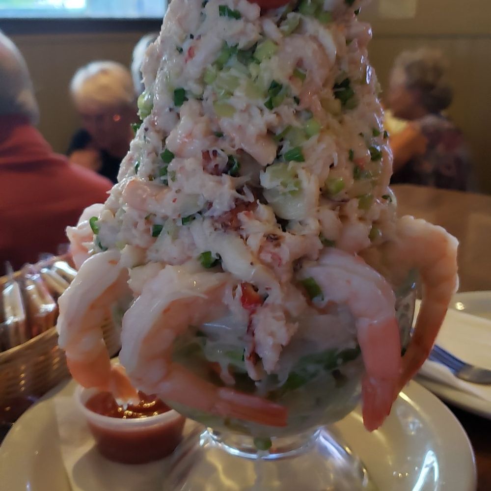 That's one impressive shrimp and crab cocktail.