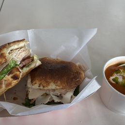 Turkey Sandwich with tomato basil soup Turkey Sandwich with tomato basil soup