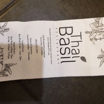 Thai Basil Restaurant - Menu - Thai Near Me - Sevierville, Tennessee