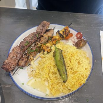 Grape Leaves Restaurant - 27. Mix Kabob Plate - Middle Eastern Near Me - Aurora, Colorado Grape Leaves Restaurant - 27. Mix Kabob Plate - Middle Eastern Near Me - Aurora, Colorado