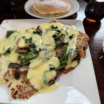 30 Brunch House - Savory spinach, mushroom, and mozzarella crepes. Old Fashioned Pancakes - Breakfast & Brunch Near Me - Rowlett, Texas