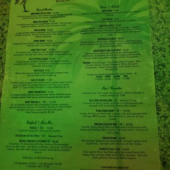 Pop's Sunset Grill - Menu - Seafood Near Me - Nokomis, Florida