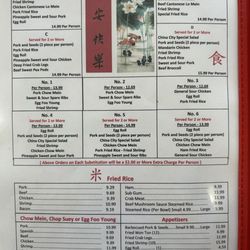China City - Menu as of 2/23/24