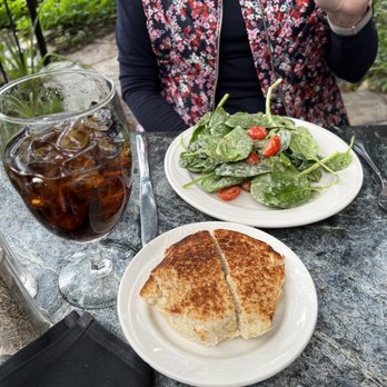 Cupcrazed Cafe & Restaurant - A friend salad believe it or not there is a breast of chicken hiding under the spinach. - Cafes Near Me - Blowing Rock, North Carolina